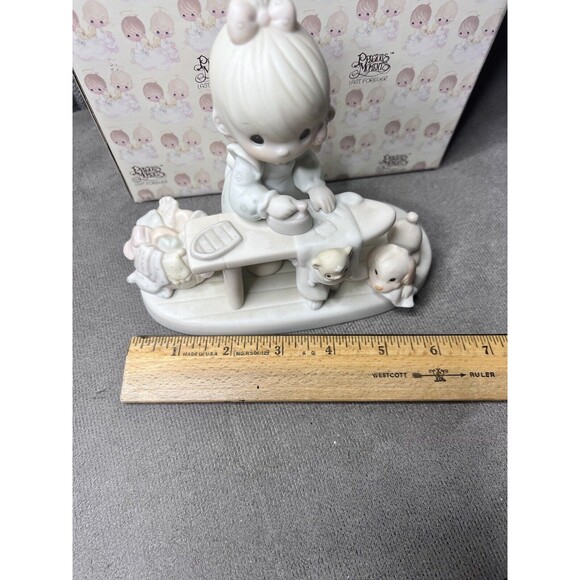 Vtg Precious Moments Enesco Press On E-9265 Porcelain Figurine Box 1982 - Picture 7 of 10